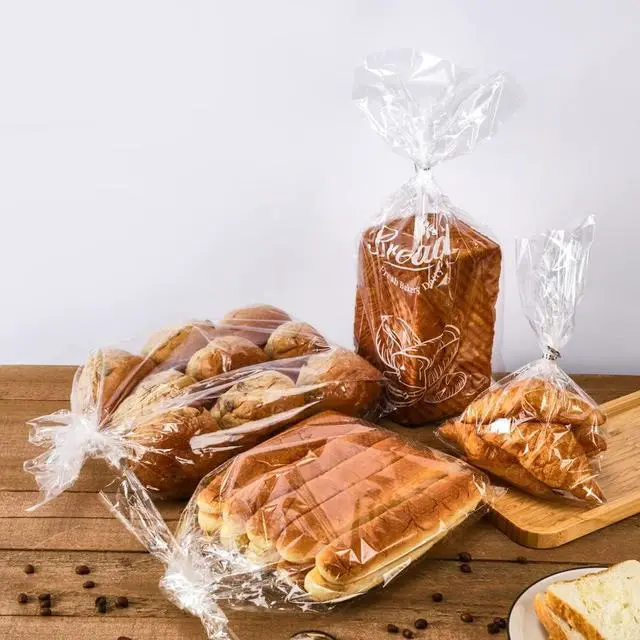 Alt view image 5 of 5 - 50 Pcs Bread Bags with Ties - 8x18 Inch with 4" Side Gusset Clear Plastic Bakery Bags for Homemade Sourdough, Artisan Loaves, Crusty Bread Storage