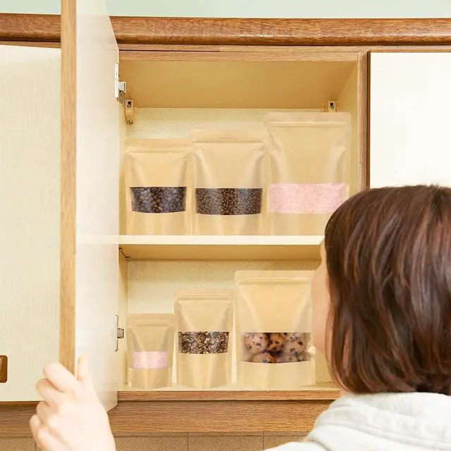 Alt view image 6 of 6 - 50 Pack Kraft Resealable Bags with Window for Storage (4 x 6.5 Inches)