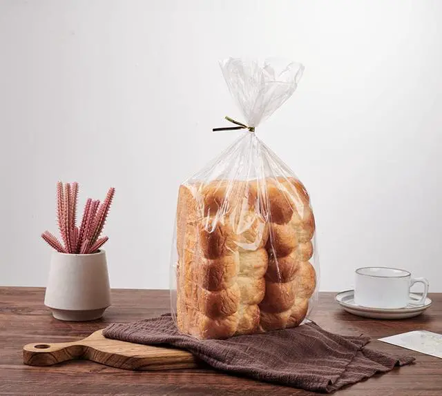 Alt view image 5 of 7 - 50 Pcs Bread Bags with Ties - 8x18 Inch with 4" Side Gusset Clear Plastic Bakery Bags for Homemade Sourdough, Artisan Loaves, Crusty Bread Storage