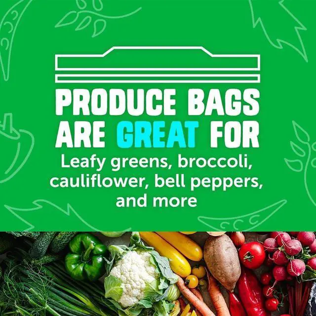 Alt view image 4 of 7 - Ziploc Food Storage Produce Bags, Seal Top to Keep and Control Moisture, 15 Bags Total