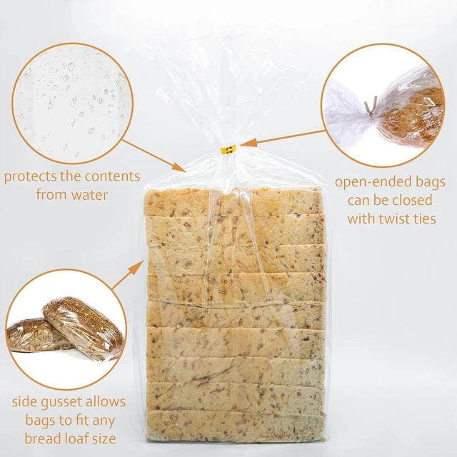 Alt view image 5 of 7 - Morepack Plastic Bread Bags for Homemade Bread 14x3x5 In 100 Pcs