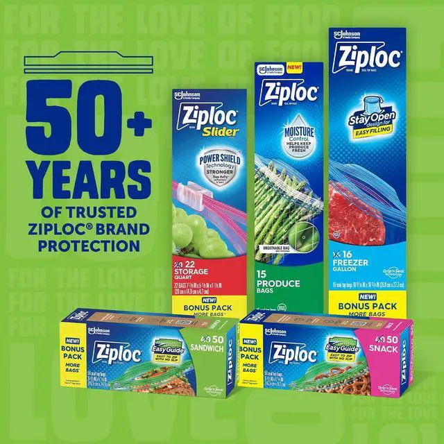 Alt view image 7 of 7 - Ziploc XL Sandwich and Snack Bags, Easy Open and Close, Plastic Food Storage Bags, 30 Bags Total