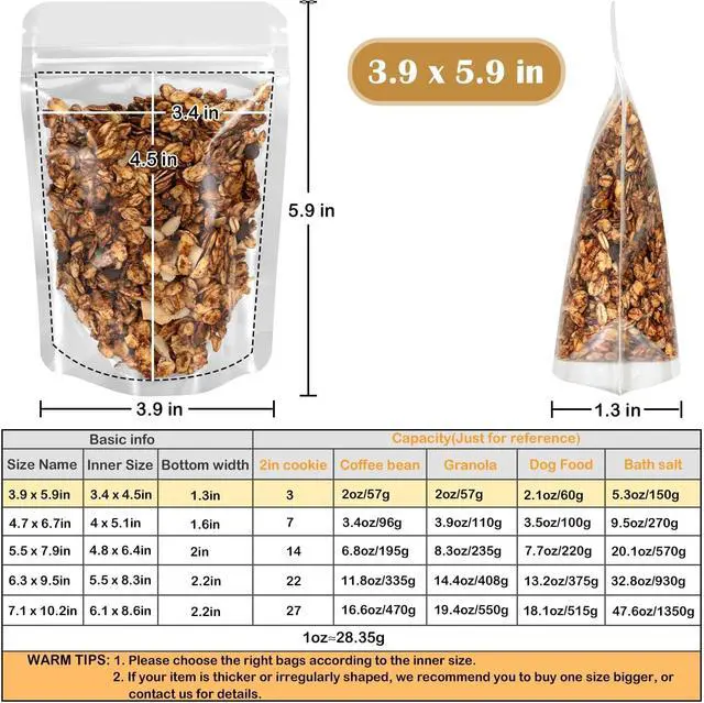 Alt view image 4 of 7 - 50 Pack Clear Resealable Bags for Small Business (3.9 X 5.9 Inches)