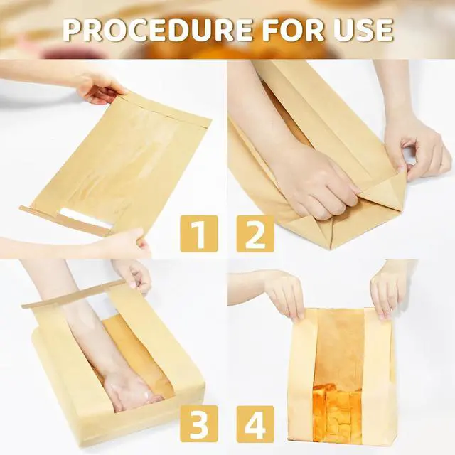 Alt view image 7 of 7 - WIKDAY 25PCS Sourdough Bread Bags with Window for Homemade Bread Paper