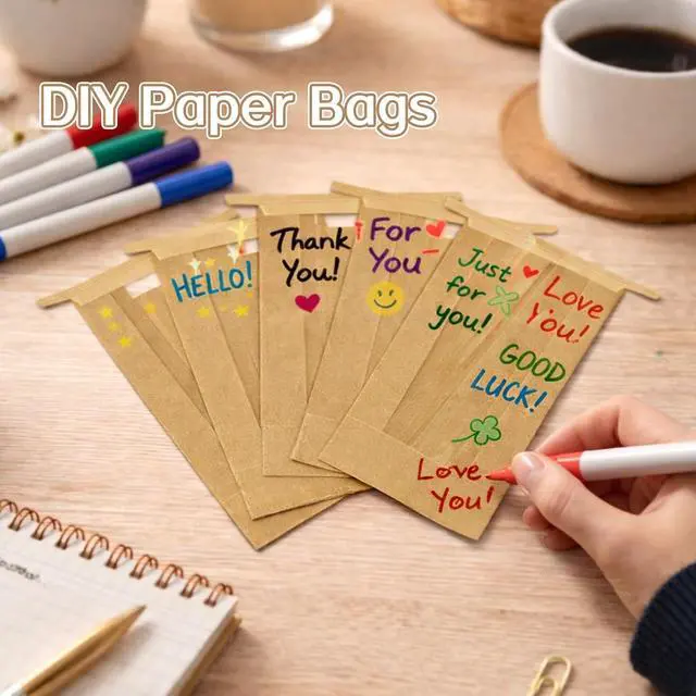 Alt view image 3 of 7 - WIKDAY Paper Cookie Bags with Window 25PCS Small Treat Bread Bakery Bags
