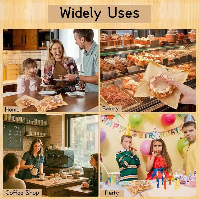 Alt view image 6 of 6 - 120 Pack Cookie Bags with Stickers, 7.1×7.5 In Paper Bakery Bags with Seal