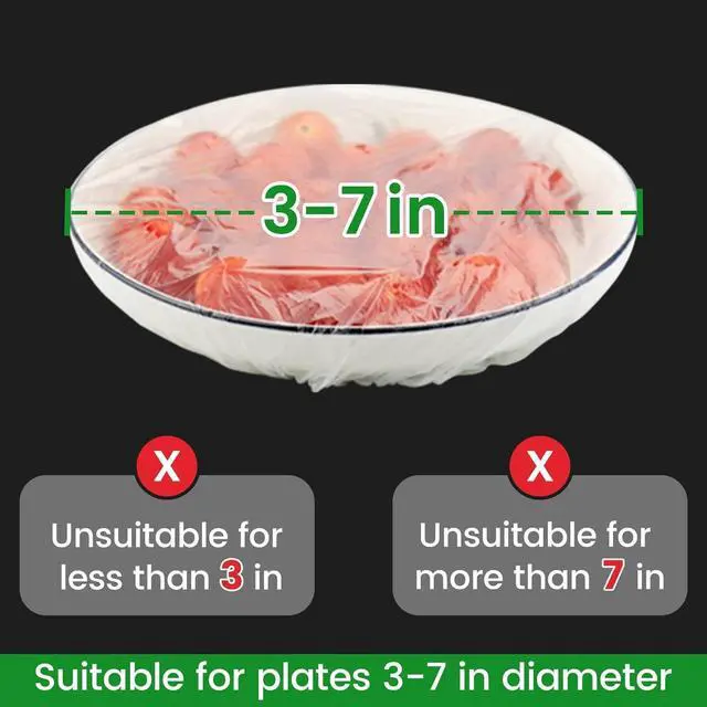Alt view image 6 of 6 - Nanaborn Fresh Keeping Bags 200pcs with Elastic Disposable Shrinkable Food Storage Covers for Kitchen Bowl/Plates