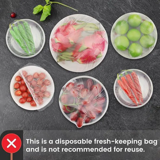 Alt view image 5 of 6 - Nanaborn Fresh Keeping Bags 200pcs with Elastic Disposable Shrinkable Food Storage Covers for Kitchen Bowl/Plates