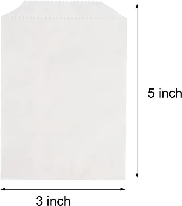 Alt view image 5 of 5 - 100-pack 3x5 Inches Mini Size White Kraft Paper Bags for Bakery Cookies Treats Snacks Popcorn Small Gift bag