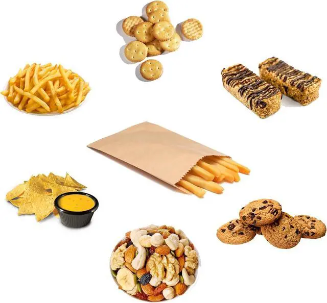 Alt view image 6 of 6 - 100-pack 4x6 Inches Mini Size Natural Kraft Paper Bags for Bakery Cookies Treats Snacks Popcorn Small Gift bag