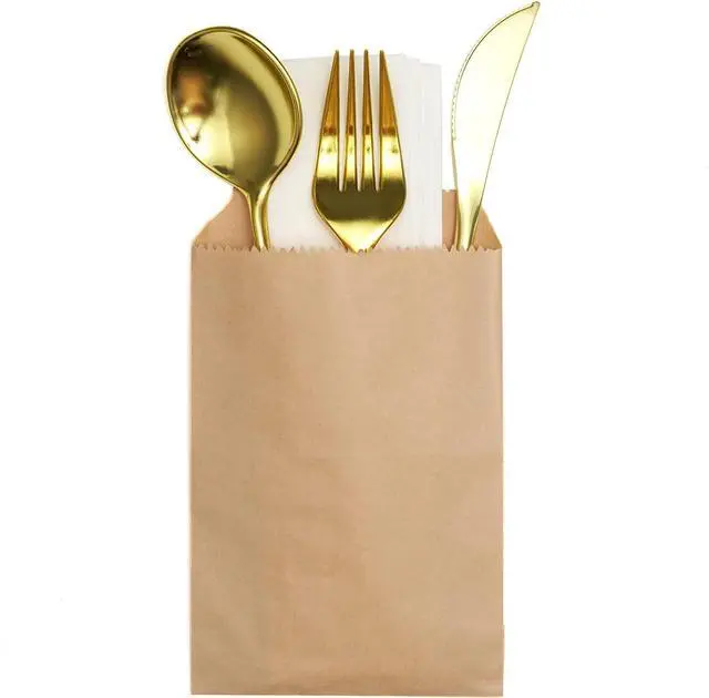 Alt view image 5 of 6 - 100-pack 3x5 Inches Mini Size Natural Kraft Paper Bags for Bakery Cookies Treats Snacks Popcorn Small Gift bag
