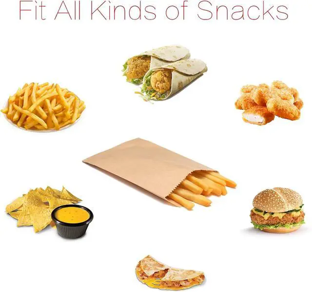 Alt view image 6 of 6 - 100-pack 5x7 Inches Natural Kraft Paper Bags for Bakery Cookies Treats Snacks Sandwiches Popcorn Small Gift bag