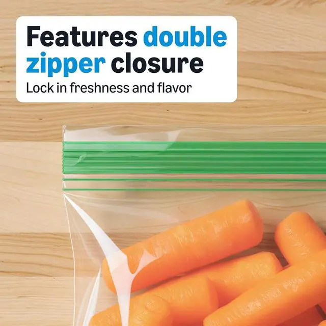 Alt view image 3 of 6 - Amazon Basics Square Snack Bags with Double Zipper, Seals in Freshness, 5 1/8" x 4 11/16", 100 Count