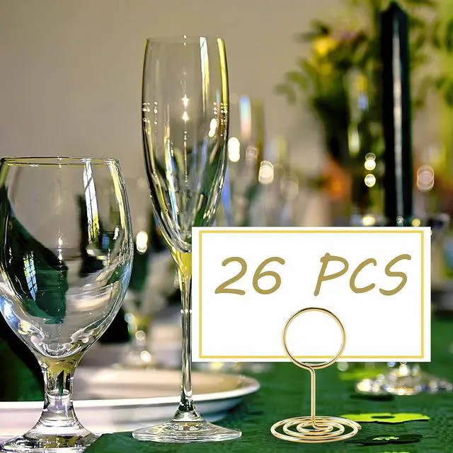Alt view image 3 of 7 - Table Number Holders, 26PCS Place Card Holder, Photo Holder (2" Gold)