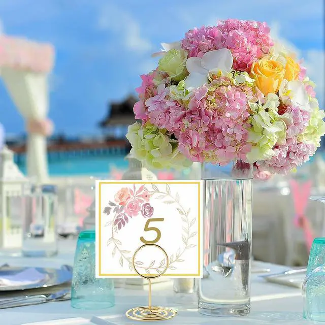 Alt view image 5 of 7 - Table Number Holders, 26PCS Place Card Holder, Photo Holder (2" Gold)