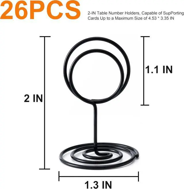 Alt view image 2 of 7 - Table Number Holders, 26PCS Place Card Holder, Photo Holder (2" Black)