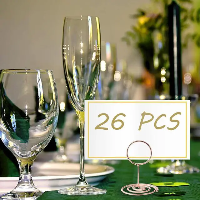 Alt view image 3 of 7 - Table Number Holders, 26PCS Place Card Holder, Photo Holder (2" Rose Gold)