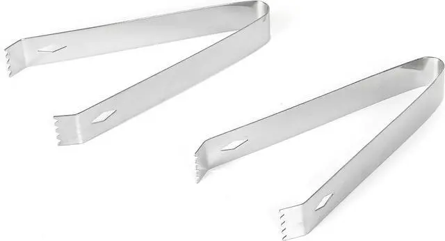 Alt view image 2 of 6 - 2 Pack Ice Tongs 5.9 Inch Small Serving Tongs Food-Grade Small Tongs for Appetizers Stainless Steel Sugar Tongs Ice Tongs for Ice Bucket Party Coffee Bar, Silver