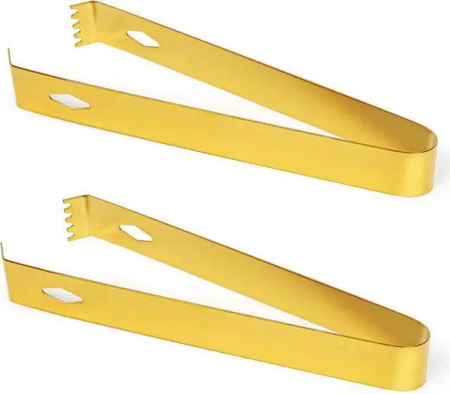 Alt view image 5 of 5 - USATDD 2 Pack Gold Serving Tongs 5.9 Inches Ice Sugar Tongs Food-Grade Stainless Steel Food Appetizer Tongs Kitchen Tongs for Serving and Cooking for Party Coffee Bar, Gold Tongs