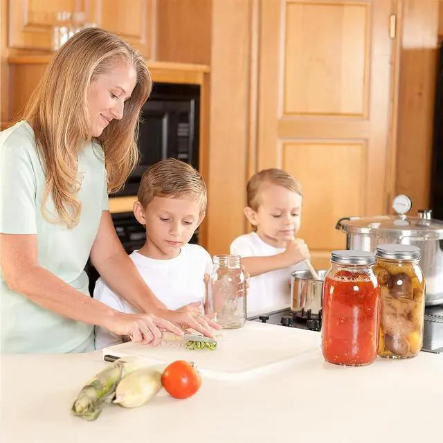 Alt view image 7 of 7 - 8oz Mason Jars with Lids, 4 Pack Small Regular Mouth Glass Canning Jars