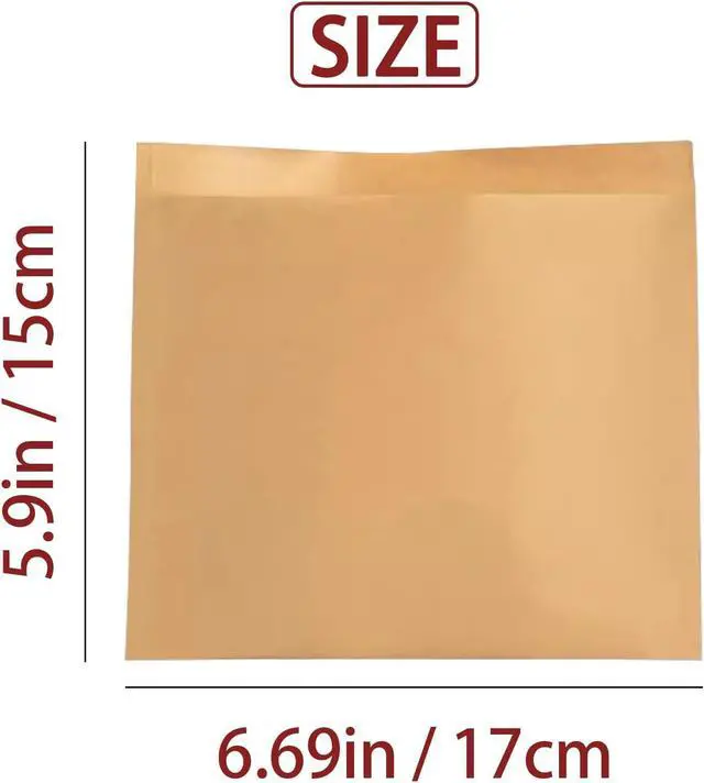 Alt view image 2 of 7 - Wax Paper Sandwich Bags, Grease Proof, 100 Pack, 6.69"x5.9"