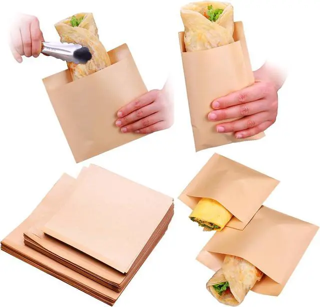 Alt view image 6 of 7 - Wax Paper Sandwich Bags, Grease Proof, 100 Pack, 6.69"x5.9"