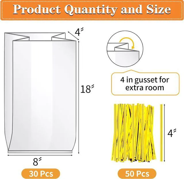 Alt view image 2 of 7 - Bread Bag,Plastic Bread Bags for Homemade Bread,30pcs Bread Loaf Bags