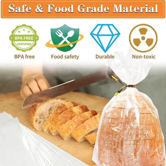Alt view image 3 of 7 - Bread Bag,Plastic Bread Bags for Homemade Bread,30pcs Bread Loaf Bags