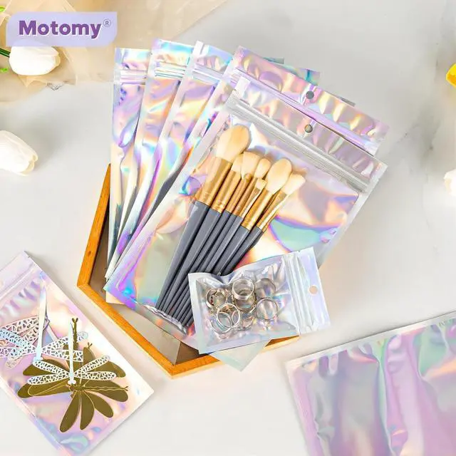 Alt view image 3 of 7 - 100Pcs Holographic Packaging Bags 3.5x4.7 inch