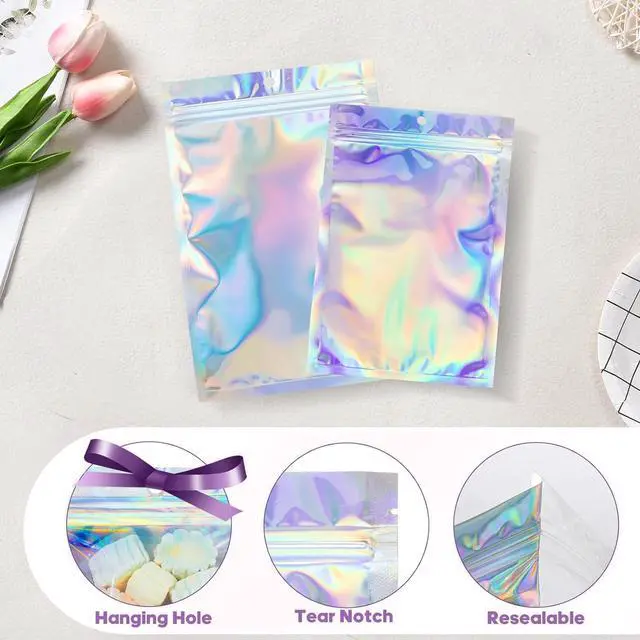 Alt view image 6 of 7 - 100Pcs Holographic Packaging Bags 3.5x4.7 inch