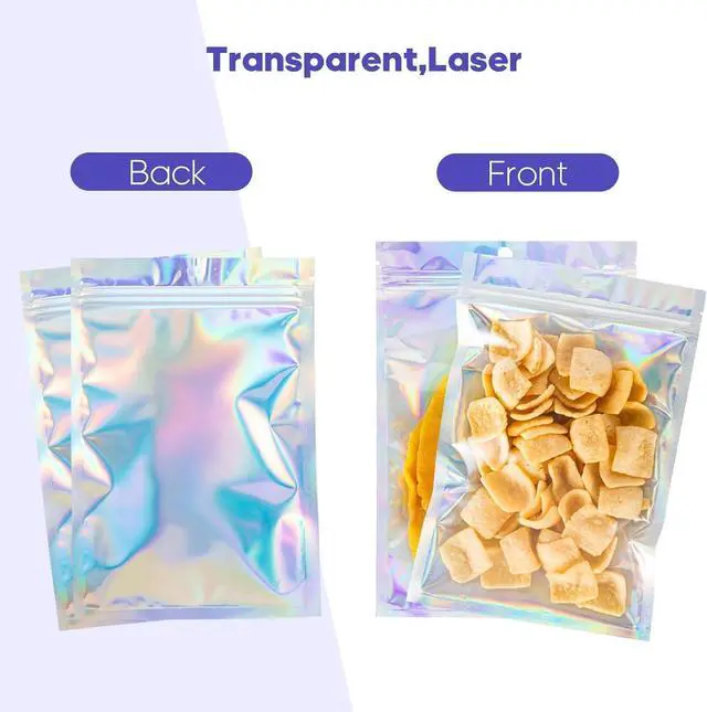 Alt view image 7 of 7 - 100Pcs Holographic Packaging Bags 3.5x4.7 inch