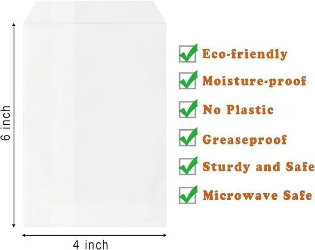 Alt view image 2 of 7 - LazyMe White Wax Paper Bags Glassine Bags 4x6 Inch 100 Pack
