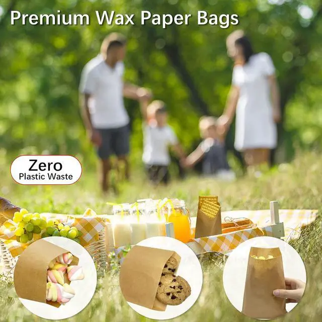 Alt view image 6 of 7 - LazyMe Brown Wax Paper Bags Glassine Bags 5x7 Inch 100 Pcs