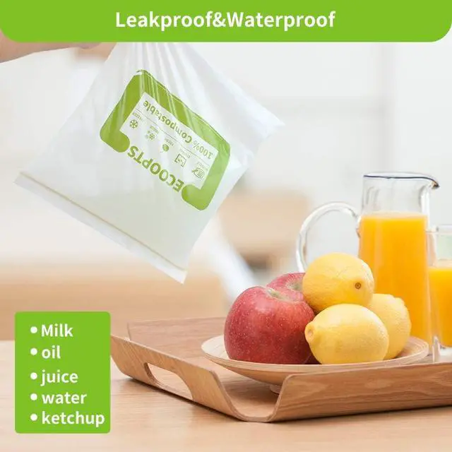 Alt view image 2 of 7 - 100% Compostable Large Gallon Zip Bag | ECO-Friendly Food Storage Bags | Freezer Bag | Plant-Based BPA-free | Seal well for Fruit,Food and Snack (1, Large)