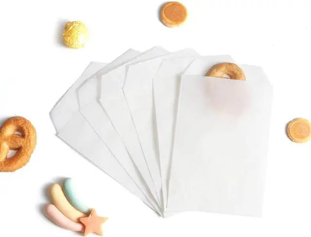 Main image of Volanic 100PCS 4X6 Inch Semi-Transparent Glassine Waxed Paper Treat Bags for Party Favor Bakery Cookies Sandwich Soap Packing
