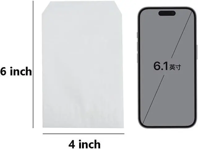 Alt view image 2 of 4 - Volanic 100PCS 4X6 Inch Semi-Transparent Glassine Waxed Paper Treat Bags for Party Favor Bakery Cookies Sandwich Soap Packing
