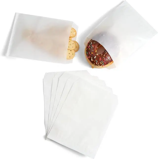 Alt view image 2 of 2 - Volanic 100PCS 6X8 Inch Semi-Transparent Glassine Waxed Paper Treat Bags Party Favor Bag for Bakery Cookies Sandwich Soap Packing