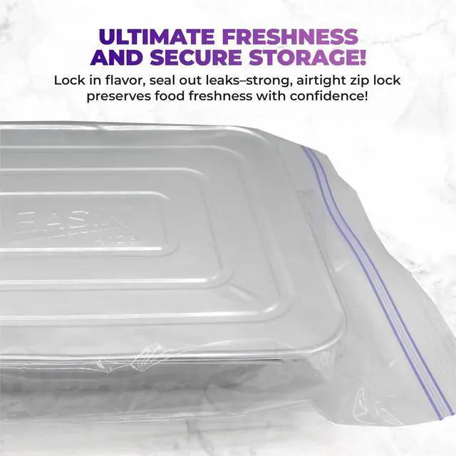 Alt view image 5 of 7 - 2 Gallon Storage Zip Bags - 15 Count | Extra Large, Leak-Proof, Freezer Safe & Resealable Food Storage Bags with Double Zip Lock | Heavy-Duty, BPA-Free, Multi-Purpose - DURRA BEST