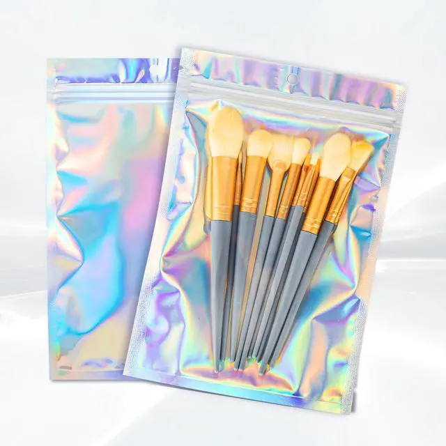 Main image of 100pcs Holographic Bags,5.5x7.8 inch Resealable Zipper for small business