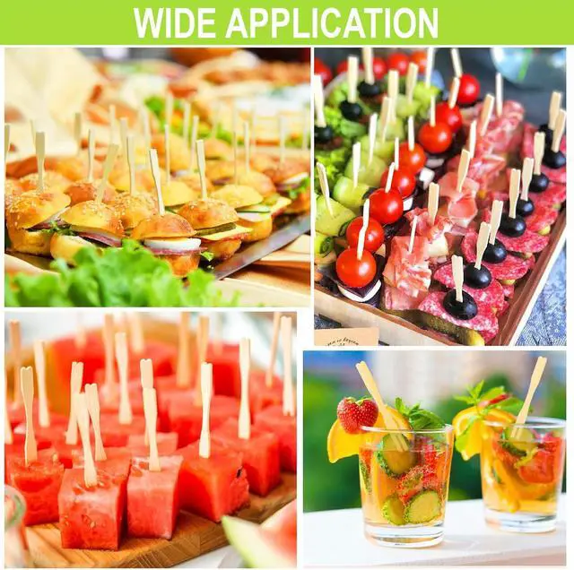 Alt view image 6 of 7 - 400PCS Bamboo Appetizer Forks, Fancy Toothpicks for Appetizers - 3.5 Inch
