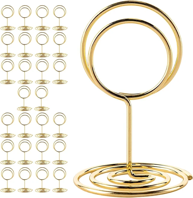 Main image of warmtree 26 Pieces Gold Table Number Holders - Place Card Holders & Table Number Stands for Wedding Decor, Centerpieces for Tables, Multi-Use Card Holders for Parties/Birthdays/Restaurants