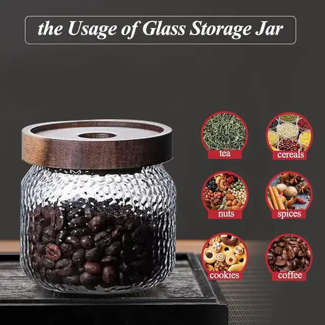 Alt view image 6 of 7 - Viovian 10 OZ Glass Jar with Lid Food Vintage Decorative Glass Storage Jars Coffee Nuts Canister Anti-Slip Kitchen Container for Sugar Candy Cookie Spice Tea 300ML