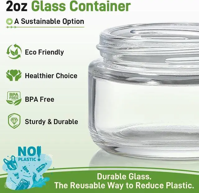 Alt view image 2 of 7 - NETANY 2oz Glass Salad Dressing Containers, 6-Pack Small Sauce Containers with Lids and Mini Condiment Cups Containers,To Go Glass Jars for Meal Prep Lunch box