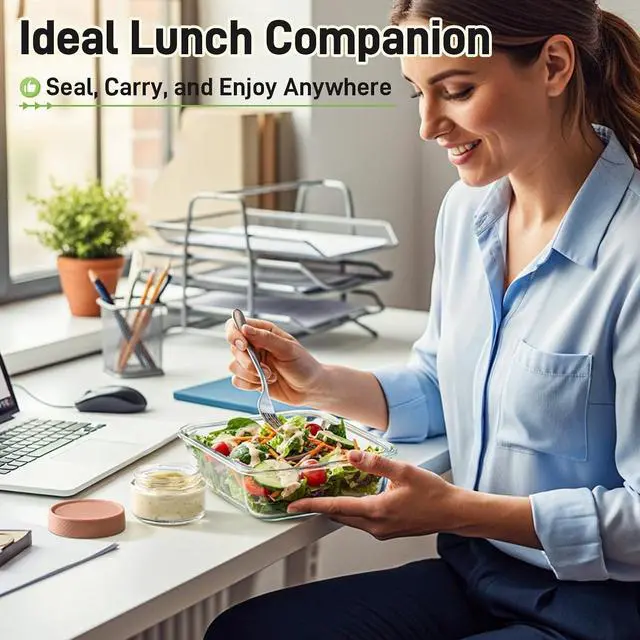 Alt view image 6 of 7 - NETANY 2oz Glass Salad Dressing Containers, 6-Pack Small Sauce Containers with Lids and Mini Condiment Cups Containers,To Go Glass Jars for Meal Prep Lunch box