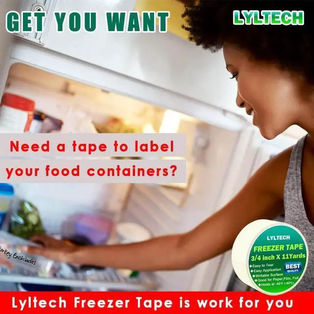 Alt view image 2 of 7 - LYLTECH 48 Yards Freezer Tape 3 Rolls x 3/4in x16yd -1.5in Core