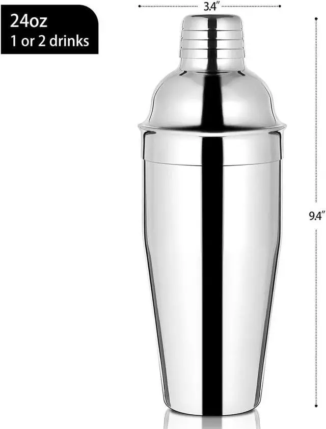 Alt view image 3 of 7 - Etens Bar Cocktail Shaker, 24 oz Martini Shaker Drink Mixer with Built-In Strainer for Bartending Stainless Steel Bartender Shakers for Mixed Drinks Margarita Alcohol Liquor Barware Tools