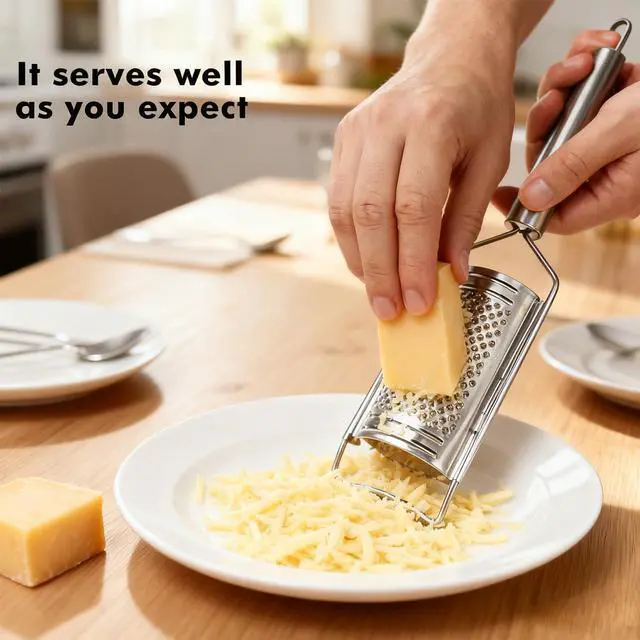 Alt view image 3 of 7 - Cheese Grater Lemon Zester Grater with Handle Kitchen Grater Set of 5 Stainless Steel for Cheese Spices Ginger Garlic Chocolate Vegetable Fruit