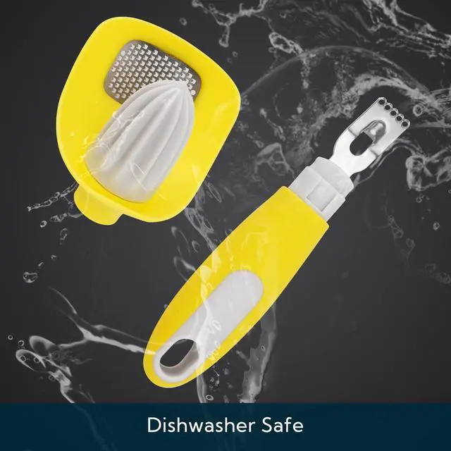 Alt view image 5 of 7 - KITCHENDAO Lemon Zester Bar Tool 4 in 1, Citrus Lime Zester Peeler, Channel Knife, Citrus Reamer, Grater, Seed Pip Catcher to Avoid Mess, Soft-Touch Grip, Compact for Easy Storage, Dishwasher Safe