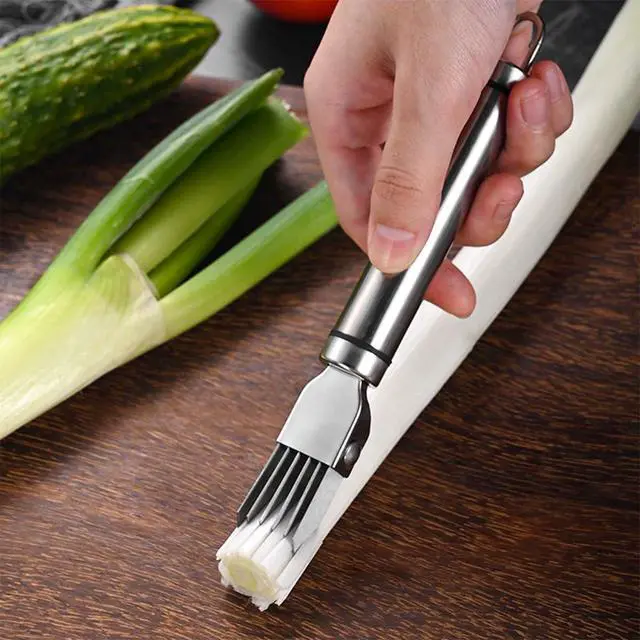 Alt view image 4 of 7 - 2 PCS Scallion Cutter Kitchen Scallion Cutters Shred Knife with Stainless Steel Scallions Cutter Vegetable Garlic Cutteres Food Speedy Chopper for Kitchen Cutting Vegetable Onion Garlic Cutteres Tool