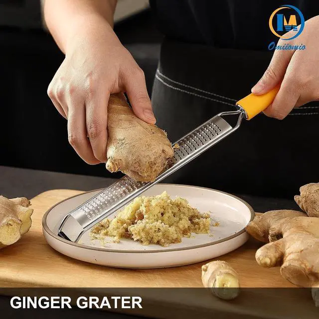 Alt view image 6 of 6 - Lemon Zester & Heavy Duty Cheese Grater & Vegetable Grater Parmesan Cheese Lemon, Garlic, Nutmeg, Chocolate, Fruits, Vegetables, Ginger - Cheese Shredder & Stainless Steel Grater